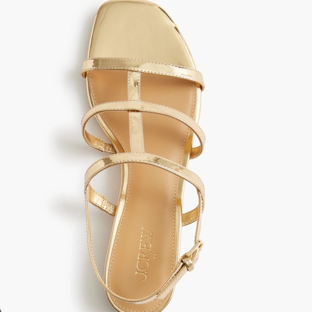 NWT J. Crew light gold Caged ankle-strap sandals Size 8 - Picture 11 of 11